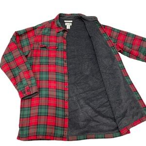 L.L. Bean Men's Fleece-Lined Flannel Shirt, Traditional Fit Shacket Large Tall